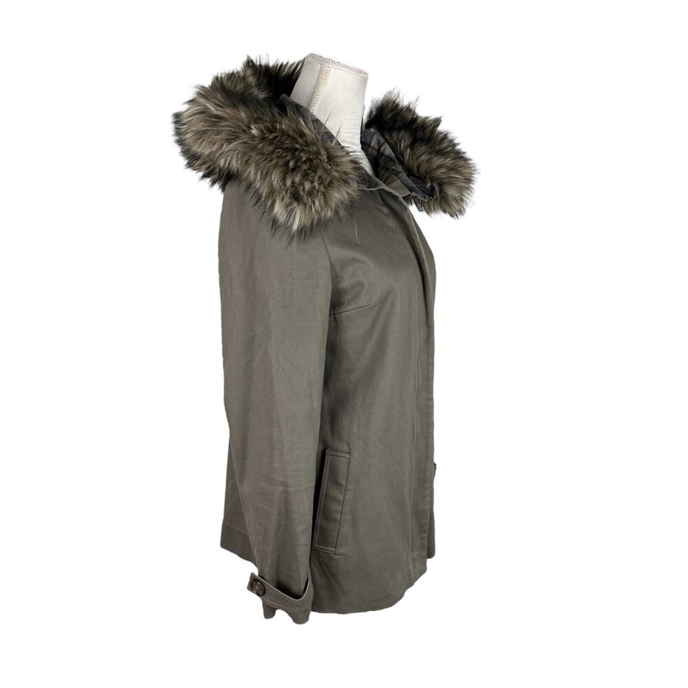 L’AGENCE Faux Fur Hooded Parka Winter Coat Utility Jacket Cabincore Size 4 - Picture 3 of 8